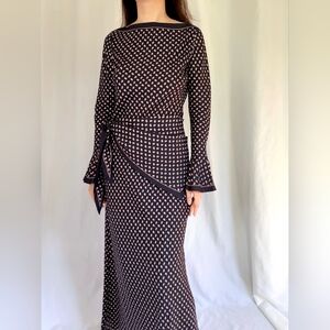 Elegant Black and White Maxi Dress